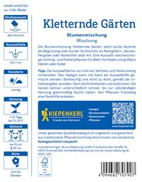 Blumenmischung mit bunten Stauden und Kletterpflanzen für Beet, Hochbeet oder große Kästen.