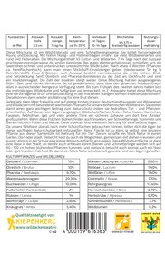 Informationstabelle zu Wild- und Kulturpflanzen, Anbau, Nutzung und Wildblumen.