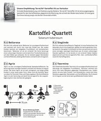Diagramm einer Pflanzanleitung mit Töpfen, Werten, Beschriftungen und Recycling-Symbol.