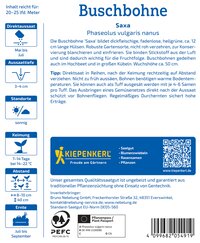 Blattbeschreibung mit Text, Logo, QR-Code und Barcodes, technische Daten und Hinweise auf Anbau und Erntezeit.
