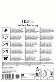 Text mit Pflanzanleitung, Symbols und Angaben zu Inhaltsstoffen und Kontaktinformationen.