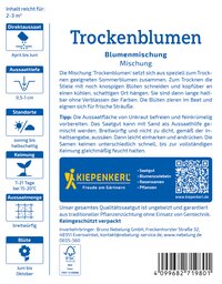 Trockenkulblumen, Blütenmix, Sonnenblumen, für Balkon und Beet, Juni bis Oktober, bis zu 2-3 m hoch