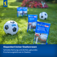 Kiepenkerl Kickerr Stadionrasen, mit Soccerballen und Staubschutz im Garten